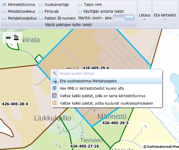 Metsästysseurojen kartta