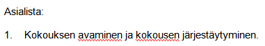 Tiekokouksen pöytäkirja